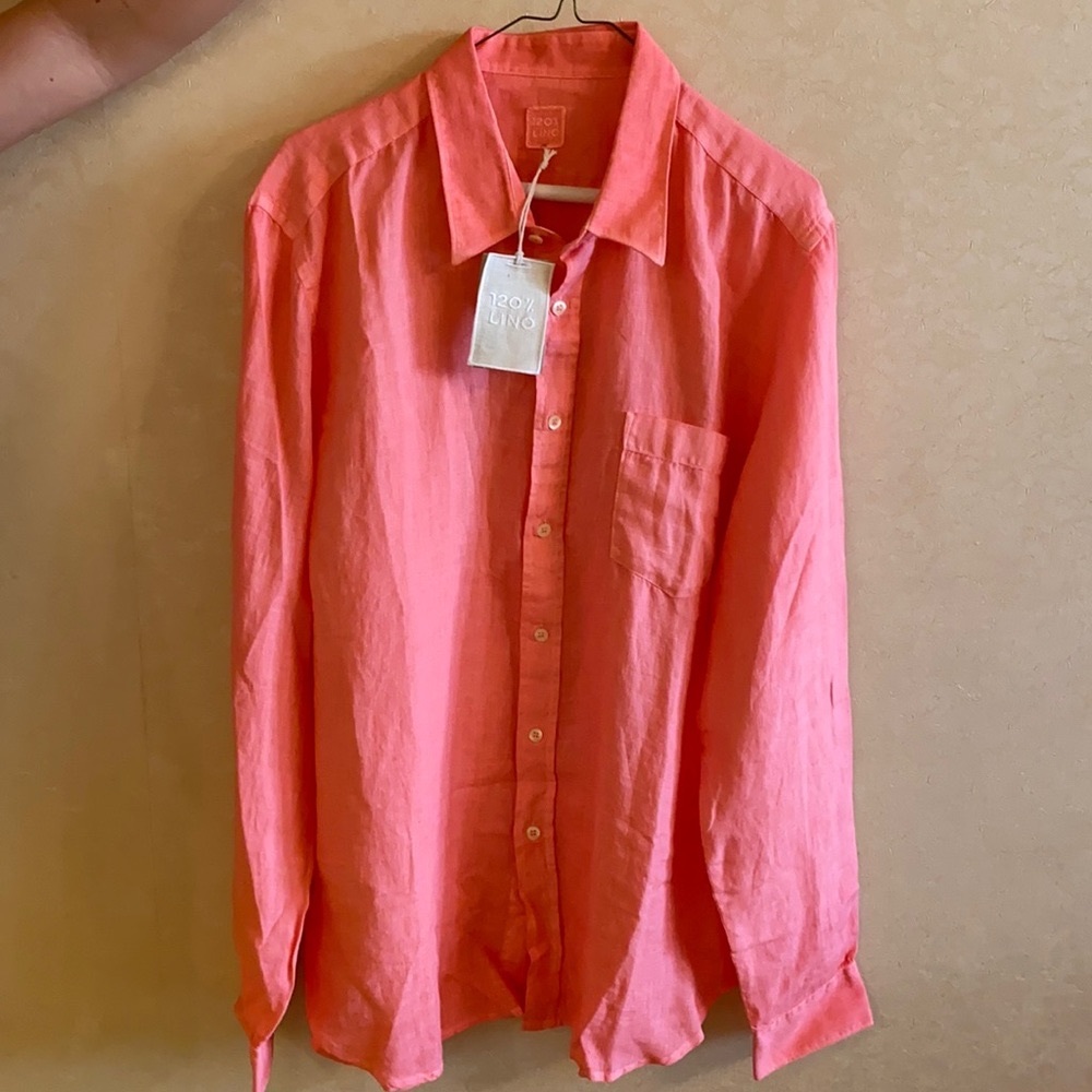 120% Lino Mens Regular Fit 100% Linen Shirt XXL BRAND NEW W TAGS